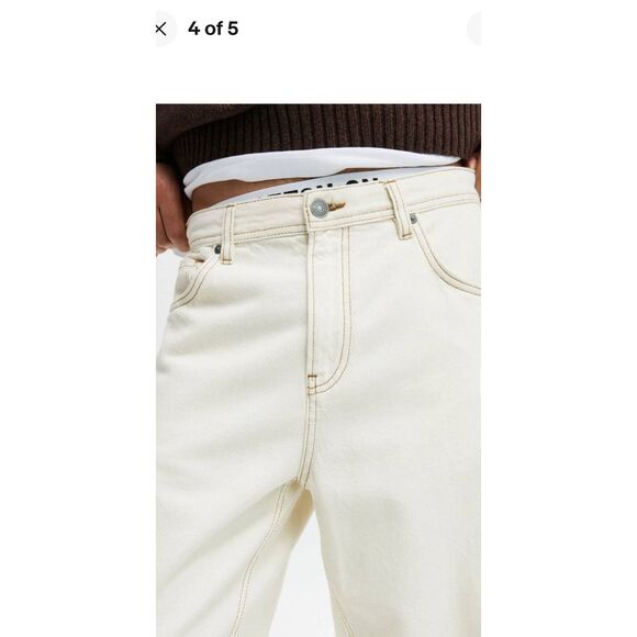 Men’s Cotton On Jeans – Size 32, Loose Fit Tapered Leg, Off-White / Cream Denim - Picture 4 of 13